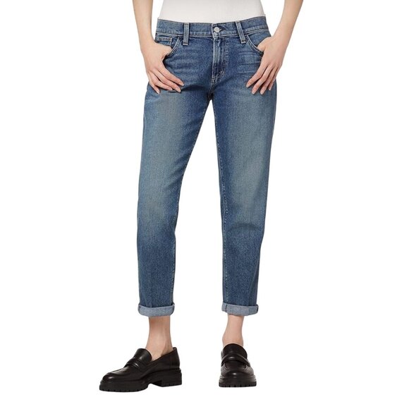 Joe’s Jeans The Boyfriend Slim Cuffed Mid Rise Denim Size 28 Medium Wash - Picture 1 of 13